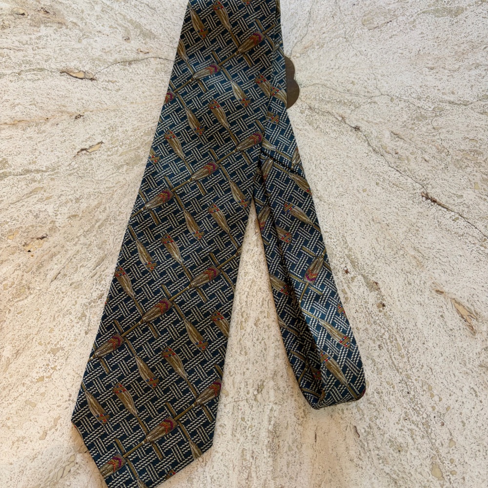 100% european silk geometric tie